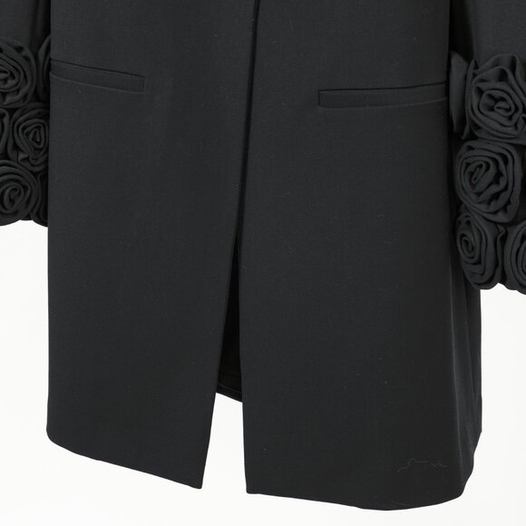 CAMI NYC Noelani Black Rosette-Cuff Coat - Picture 8 of 11